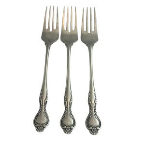 Oneida Northland Stainless Steel Vintage Pattern Three Forks Flatware Salad
